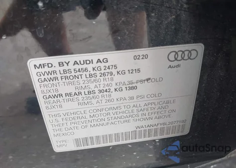 2020 Audi Q5 Premium 45 Tfsi Quattro S Tronic z USA, uszkodzony, nr VIN WA1ANAFY6L2077192